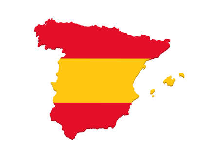 Spain Flag Vector Mapのイラスト素材