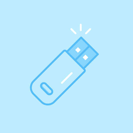 Memory Stick USB Blue Vector Icon Backgroundのイラスト素材