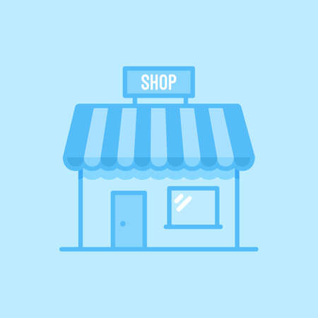 Shop Blue Vector Icon Backgroundのイラスト素材