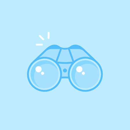 Binoculars Discover Blue Vector Icon Backgroundのイラスト素材
