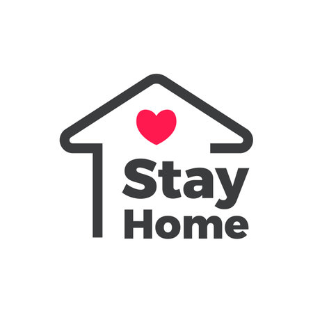 Stay Home Flat Color Vector Iconのイラスト素材