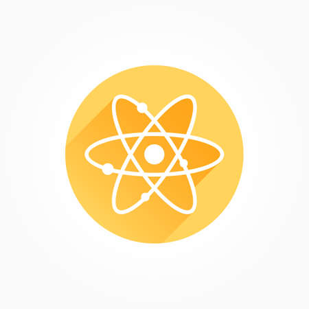 Atom Long Shadow Color Iconのイラスト素材