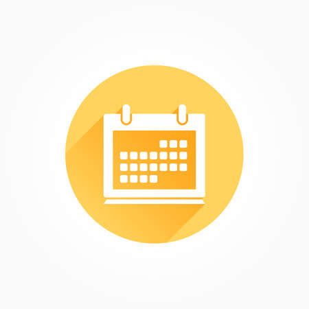 Calendar Long Shadow Color Iconのイラスト素材
