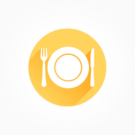 Cutlery Long Shadow Color Iconのイラスト素材