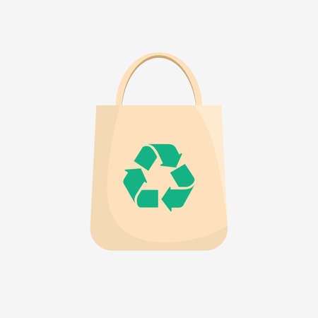 Eco Recycled Bag Flat Color Design Icon