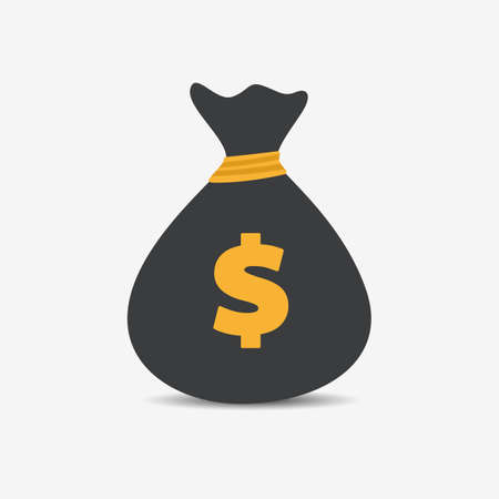 Money Black Bag Flat Color Iconのイラスト素材