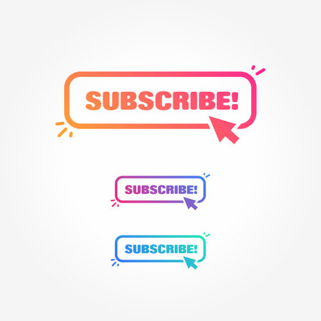 Subscribe Button with Cursor Label Setのイラスト素材