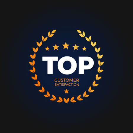 Top Customer Satisfaction Shopping Vector Labelのイラスト素材