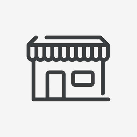 Shop Store Flat Outline Vector Iconのイラスト素材