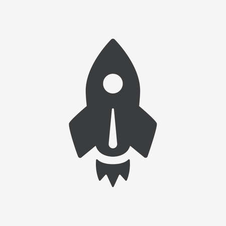 Rocket Spaceship Startup Flat Vector Iconのイラスト素材
