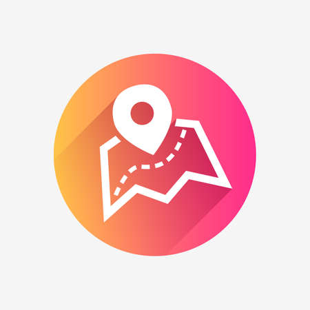Location Pin Map Flat Design Vector Iconのイラスト素材