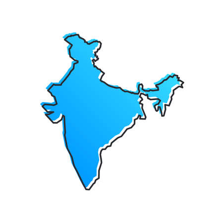 India Blue Stylised Vector Mapのイラスト素材