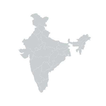 India Country Regions Vector Mapのイラスト素材