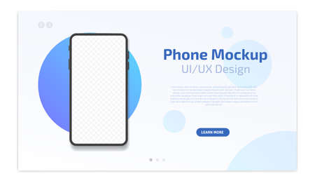 Phone Mockup UI-UX Design Template Bannerのイラスト素材