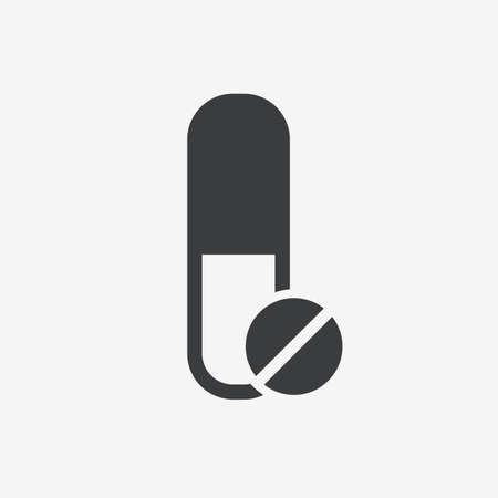 Capsule Pill Flat Vector Iconのイラスト素材