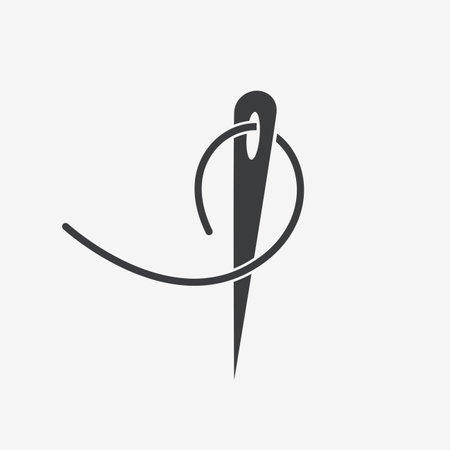 Needle Sewing Flat Vector Iconのイラスト素材