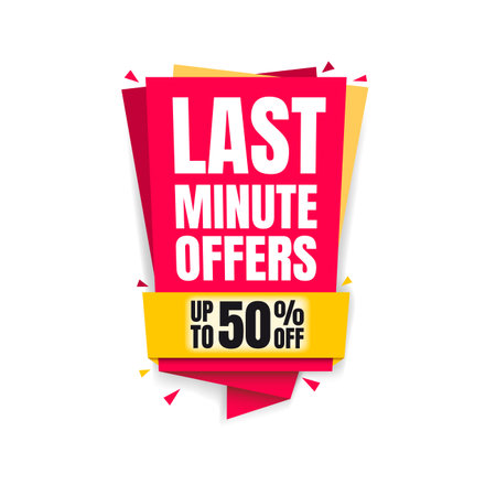 Last Minute Offers Up To 50% Off Shopping Labelのイラスト素材