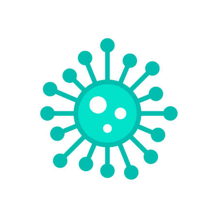 Microbe Bacterium Flat Vector Color Iconのイラスト素材