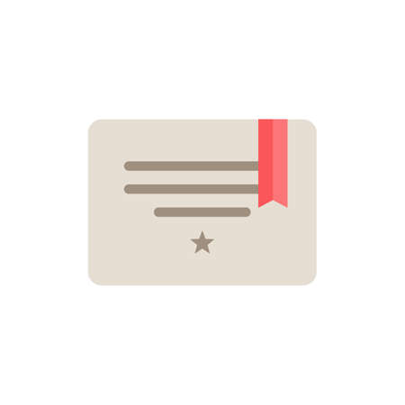 Certificate Diploma Color Vector Iconのイラスト素材