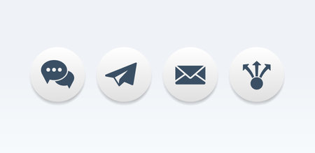 Email Message Round Vector Icon Setのイラスト素材