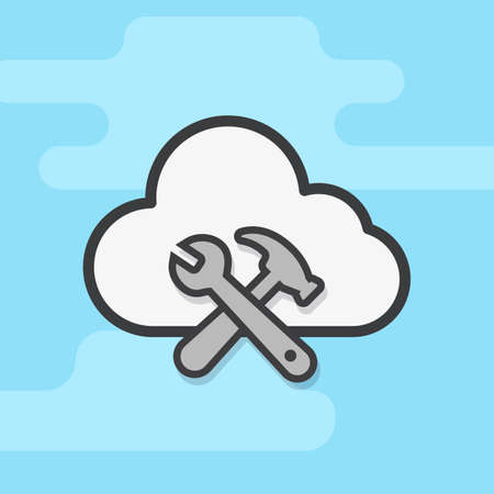 Cloud Repair and Support Color Vector Iconのイラスト素材