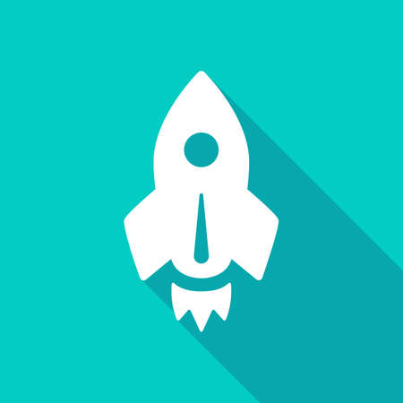 Rocket Startup Launch Long Shadow Vector Iconのイラスト素材