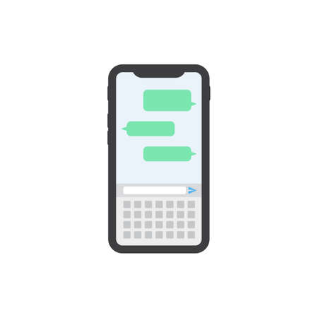 Phone Messaging Chat App Colored Vector Iconのイラスト素材