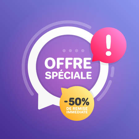 Special Offer Up To 50% Off in French Shopping Labelのイラスト素材