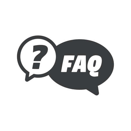 FAQ Frequently Asked Question Bubbles Flat Vector Iconのイラスト素材