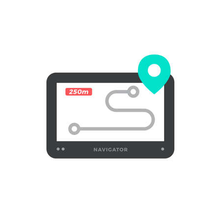 Navigation GPS Color Vector Iconのイラスト素材