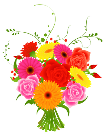 Bunch of flowers, vector illustration, EPS and AI files includedのイラスト素材