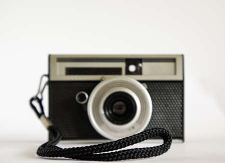 An old camera of the 60s on white isolated backgroundのeditorial素材