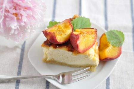 Peach Cheesecakeの写真素材