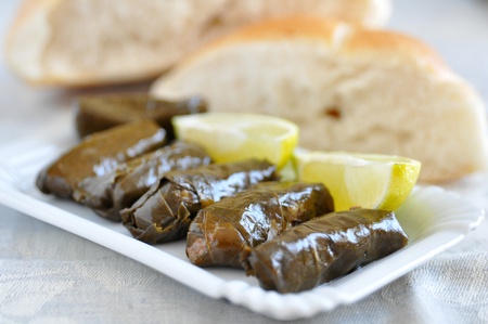 Dolmades, filled vineleavesの写真素材