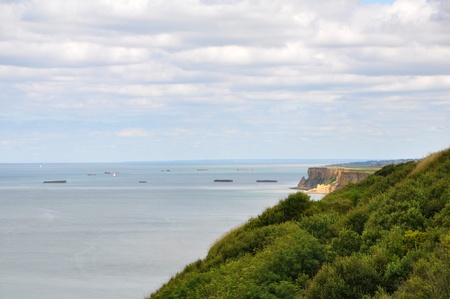 Beach of Arromanches in France  DDay Landing Beachの写真素材
