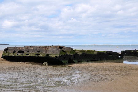 Beach of Arromanches in France  DDay Landing Beachの写真素材