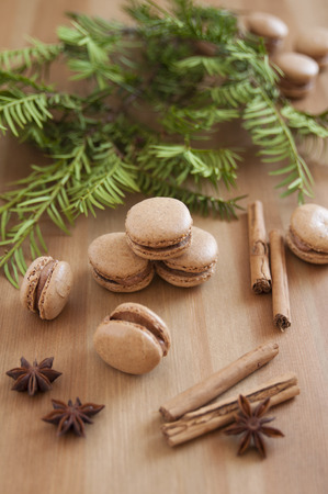 Gingerbread Macaronsの写真素材