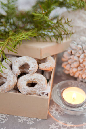 German Vanille Kipferl Christmas Cookiesの写真素材