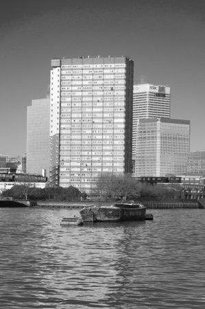Skyline in London in black and whiteのeditorial素材