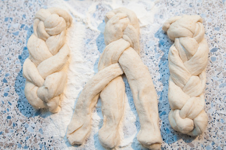 Kneading the Dough for Bread Brioches の写真素材
