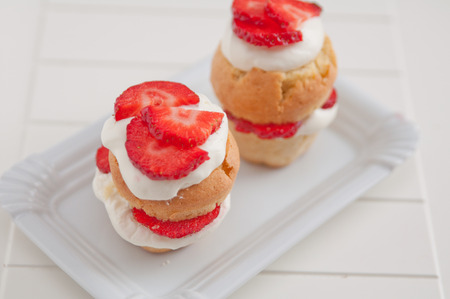 Strawberry Shortcake Muffinsの写真素材