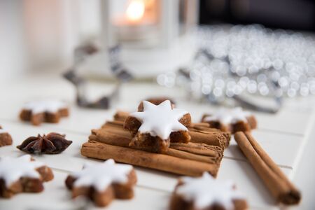 Cinnamon Star Cookiesの写真素材