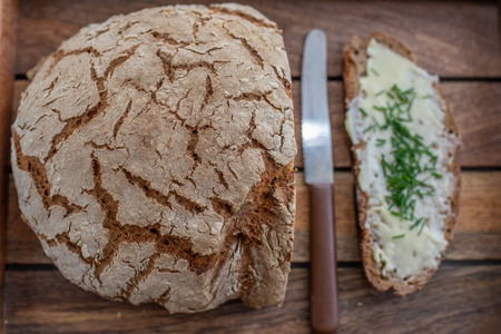 Slice of bread with butter