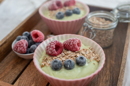 Smoothie bowl with frozen berries