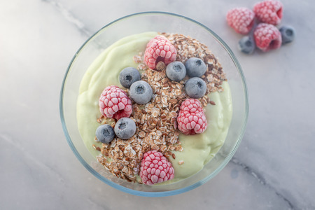 Smoothie bowl with frozen berriesの写真素材