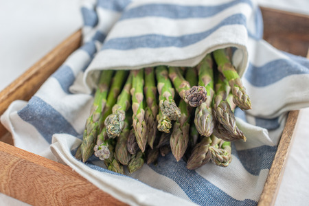 Bunches of green asparagusの写真素材
