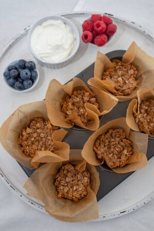 Healthy granola cupsの写真素材