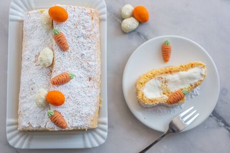 Easter sponge roll with carrots