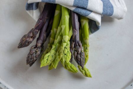 Bunches of green asparagus