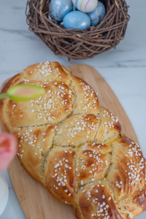 sweet home made braided yeast bun